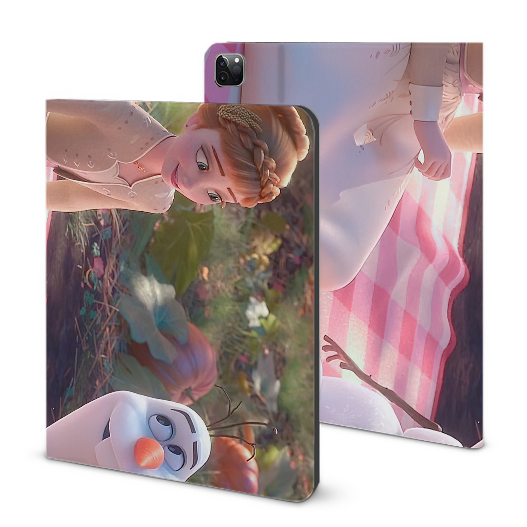 （画像用） アナと雪の女王 アンナ エルサ Frozen Anna Elsa IPad ケース ブック型 PUレザー TPU 耐衝撃 軽量 薄型 ペン収納なし 全面保護 IPad 各モデル対応